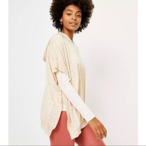 LOFT Oatmeal Heather Hoodie Poncho